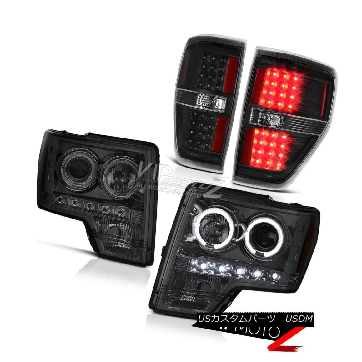 ヘッドライト 2009-2014 F150 XL Platinium Smoke Cyclop Optic Head Lights LED Bulbs Tail Lights 2009年から2014年F150 XLプラチナ煙サイクロプスの光ヘッドライトLED電球テールライト 【並行輸入品】