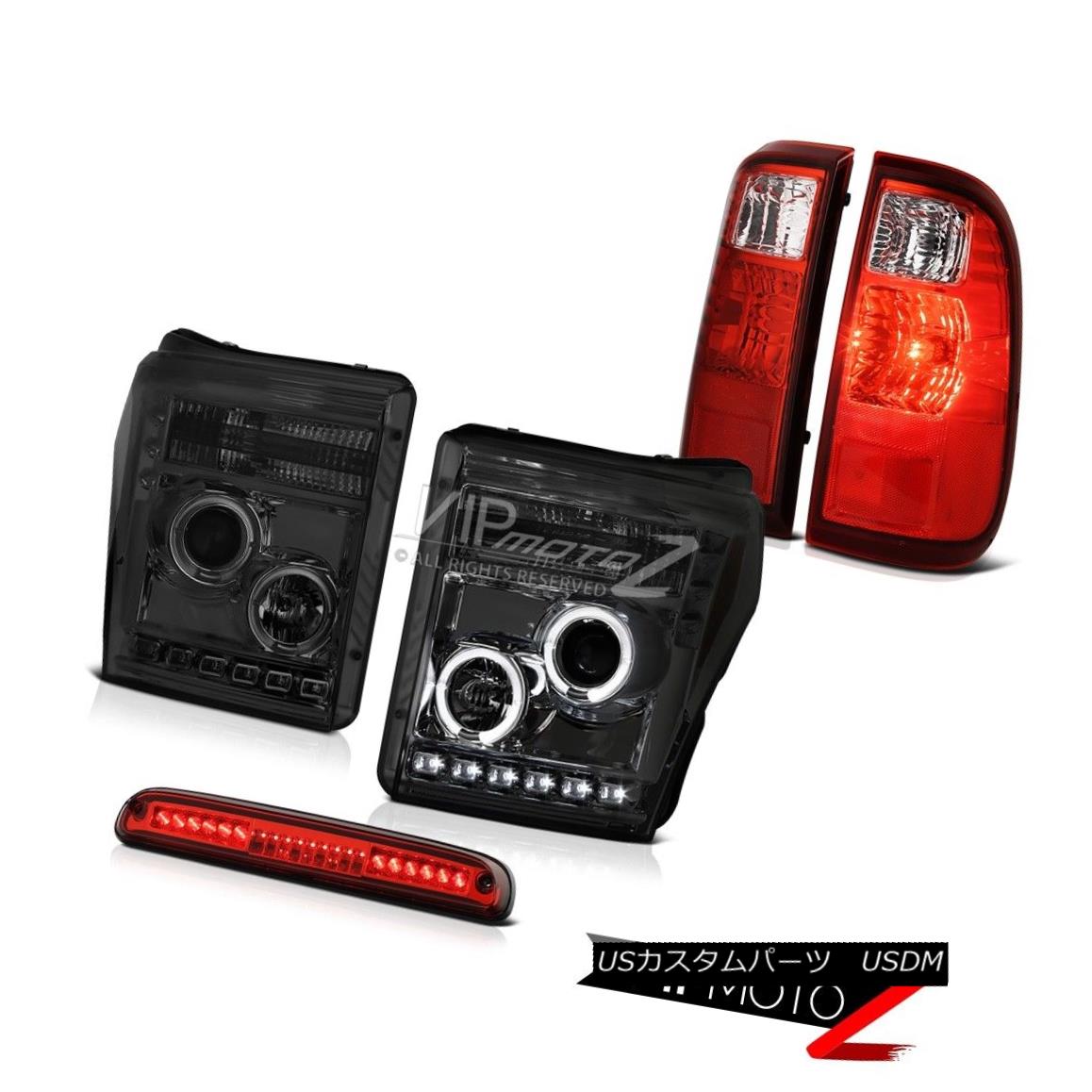 ヘッドライト 2011-2016 Ford F350 Red Clear High Stop Lamp Taillamps Dark Smoke Headlights 2011-2016 Ford F350レッドクリアハイストップランプタイルランプダークスモークヘッドライト 【並行輸入品】