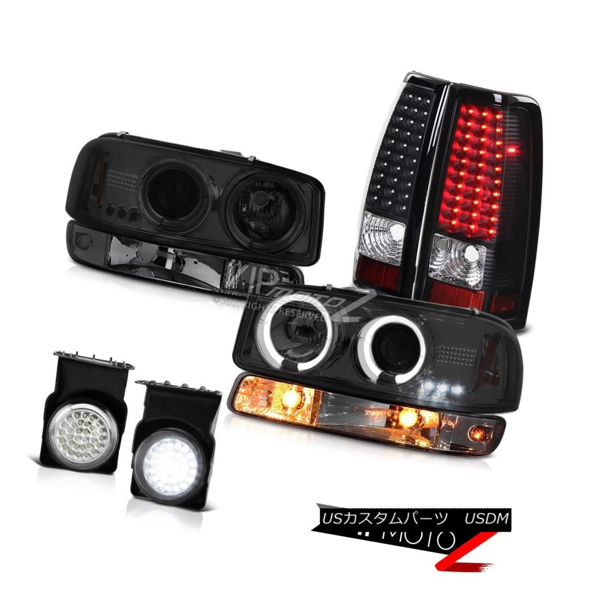 ヘッドライト 03-06 Sierra C3 Foglights inky black taillights dark smoke turn signal headlamps 03-06シエラC3フォグライトインキーブラックテールライトダークスモールターンシグナルヘッドランプ 【並行輸入品】