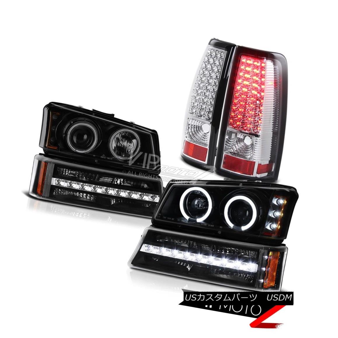 ヘッドライト 03-06 Silverado Taillights bumper light dark tinted headlamps CCFL Angel Eyes 03-06シルバラード・テールライトバンパーライトダークティンテッドヘッドランプCCFL Angel Eyes 【並行輸入品】