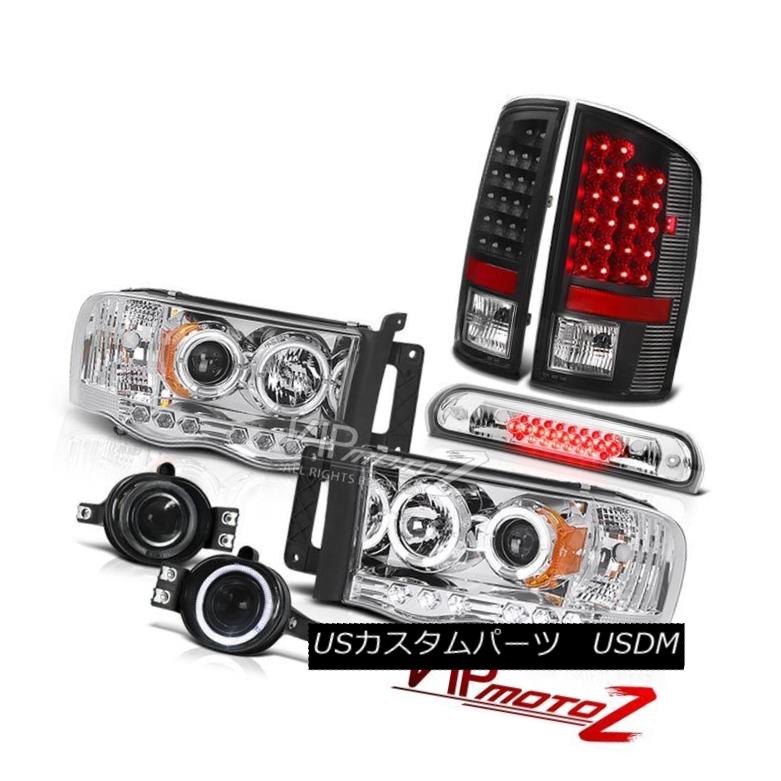 ヘッドライト 02-05 Ram Twin Halo LED Headlamps L.E.D Rear Tail Lights Fog High Brake Cargo 02-05ラムツインハローLEDヘッドライトL.E.Dリアテールライトフォグハイブレーキキャロ 【並行輸入品】