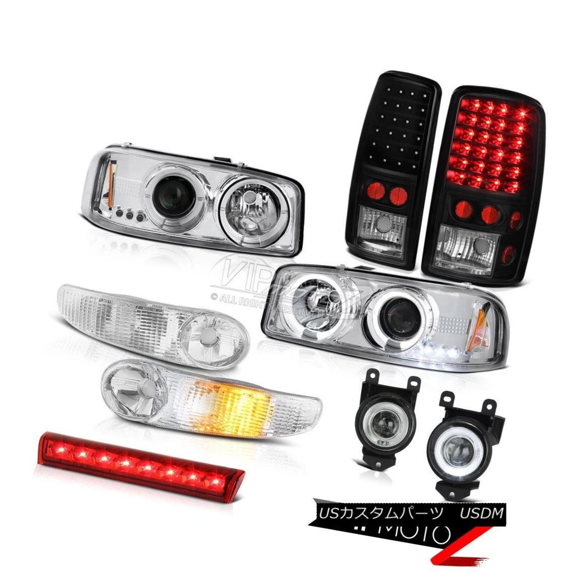 ヘッドライト 01-06 Yukon XL Denali Headlights Halo Black LED Tail Lamp FogLight High Stop Red 01-06ユーコンXLデナリヘッドライトハローブラックLEDテールランプフォグライトハイストップレッド 【並行輸入品】