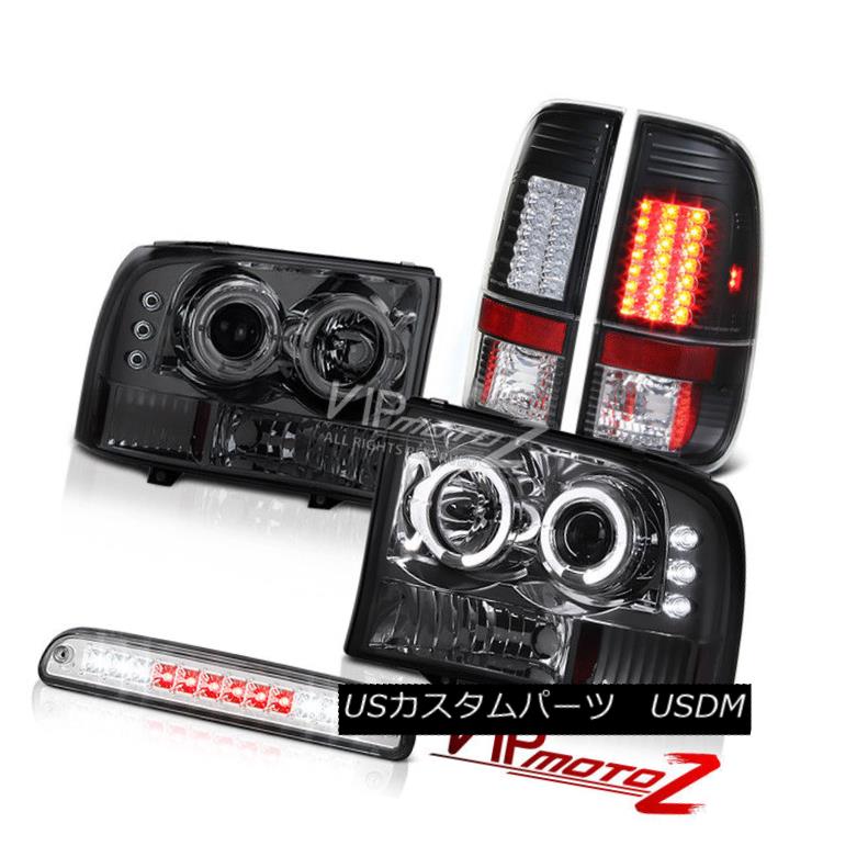 ヘッドライト Angel Eye DRL CCFL Headlight Roof Stop LED Clear Black TailLamps 99-04 Ford F350 エンジェルアイDRL CCFLヘッドライトルーフストップLEDクリアブラックTailLamps 99-04 Ford F350 【並行輸入品】