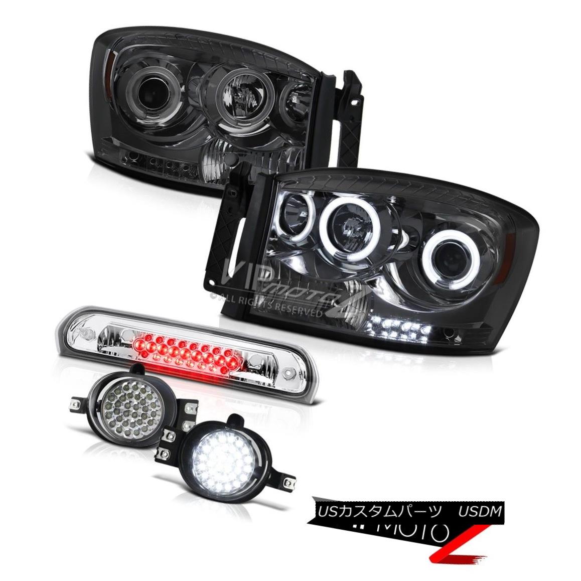 ヘッドライト Angel Eye CCFL Headlight LED D.R.L Fog Rear Brake Cargo 2007 2008 Dodge Ram Hemi エンジェルアイCCFLヘッドライトLED D.R.Lフォグリアブレーキカーゴ2007 2008ダッジラムヘミ 【並行輸入品】