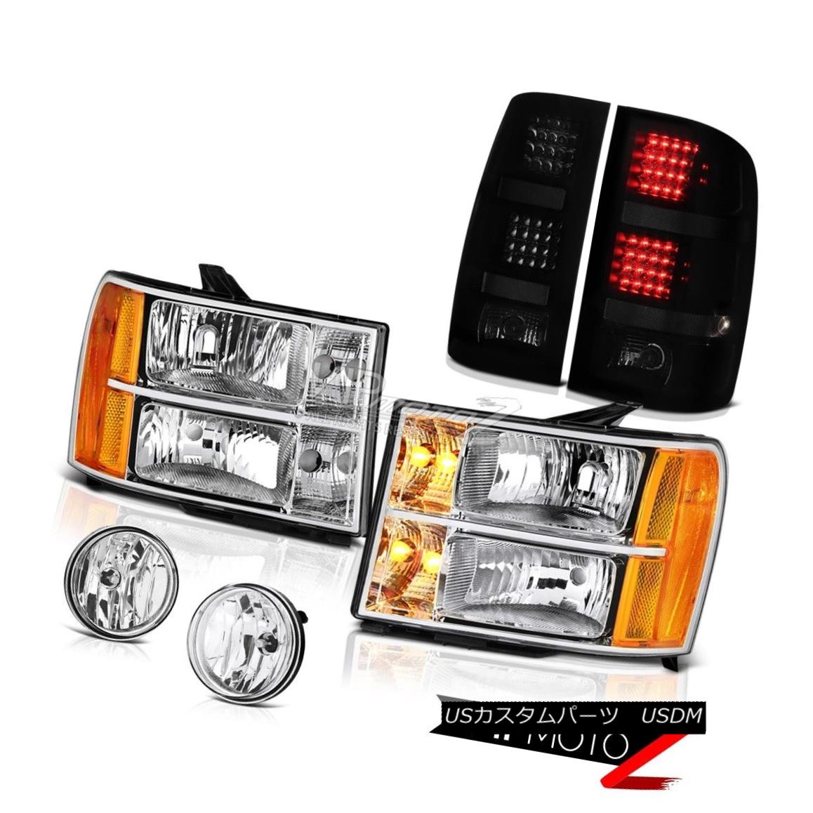 ヘッドライト 07-13 Gmc Sierra 1500 Denali Crystal Clear Headlamps Fog Lamps Tail \