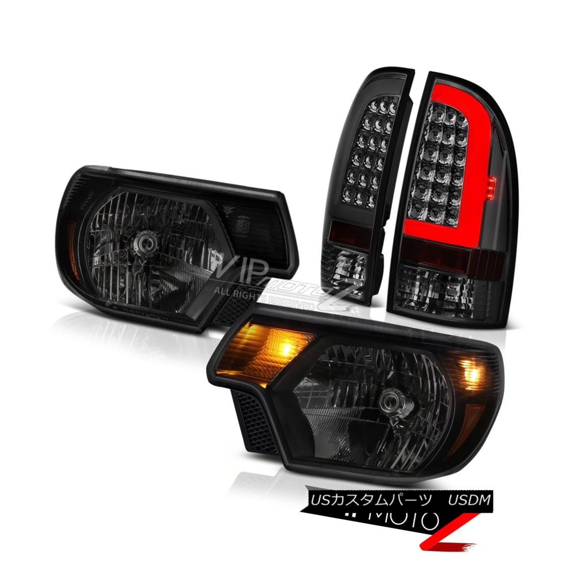 ヘッドライト 12-14 15 Toyota Tacoma Dark Smoke Led Tube Tail Sinister Black Head Lamps Set 12-14 15トヨタタコマダークスモークLedチューブテールシニスターブラックヘッドランプセット 【並行輸入品】
