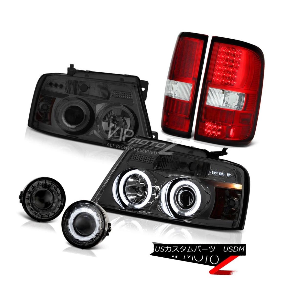 ヘッドライト 2006 2007 2008 F150 RED LED Tail Lights Foglight Halo Projector Headlights Smoke 2006 2007 2008 F150 RED LEDテールライトFoglight Haloプロジェクターヘッドライトスモーク 【並行輸入品】