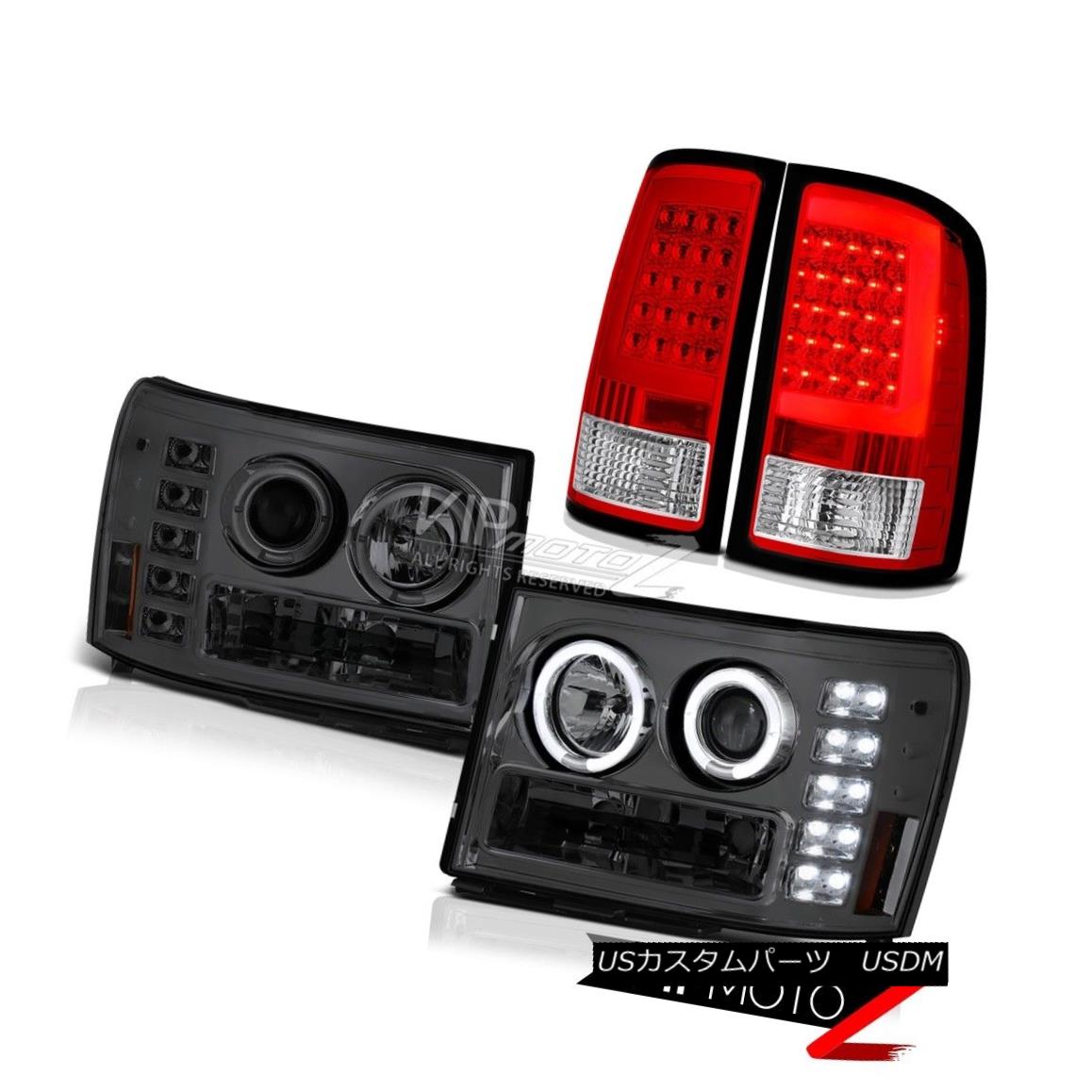 ヘッドライト 2008-2014 Sierra 2500 SLT Tail Lights Smokey Projector Headlamps Tron Tube LED 2008-2014 Sierra 2500 SLTテールライトスモーキープロジェクターヘッドランプTron Tube LED 【並行輸入品】