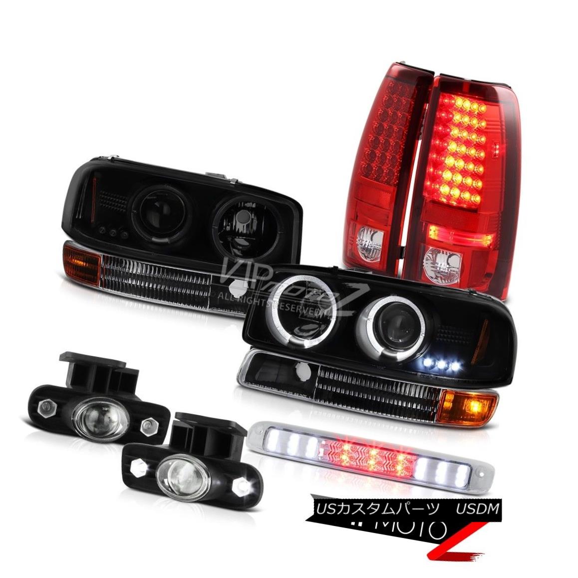 ヘッドライト Black Smoke Halo Headlight LED Tail Light Projector Fog Third Brake 99-02 Sierra ブラックスモークハローヘッドライトLEDテールライトプロジェクターフォグ第3ブレーキ99-02 Sierra 【並行輸入品】