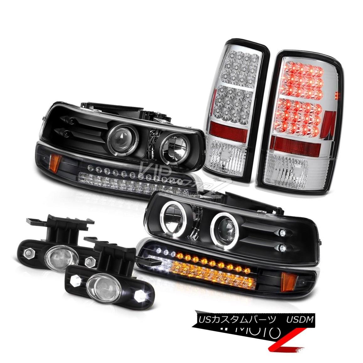 ヘッドライト 2000-2006 Suburban LT Black LED Headlamps SMD Matte Tail Lights Projector Fog 2000-2006郊外LTブラックヘッドランプSMDマットテールライトプロジェクターフォグ 【並行輸入品】