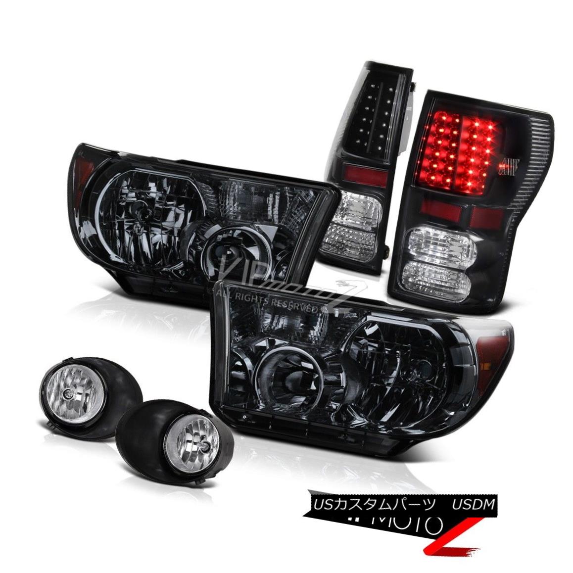 ヘッドライト Tundra 07-2013 V8 Truck SR5 Smoke L+R Headlight+Led Tail Light+Crystal Fog Lamps トンドラ07-2013 V8トラックSR5煙L + Rヘッドライト+ Ledテールライト+クリスタルフォグランプ 【並行輸入品】