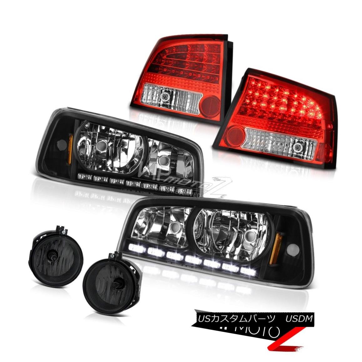 ヘッドライト Black Headlights SMD LED Tail Light 2006 2007 2008 Charger 5.7L Driving Foglamp ブラックヘッドライトSMD LEDテールライト2006 2007 2008充電器5.7Lドライビングフォグランプ 【並行輸入品】