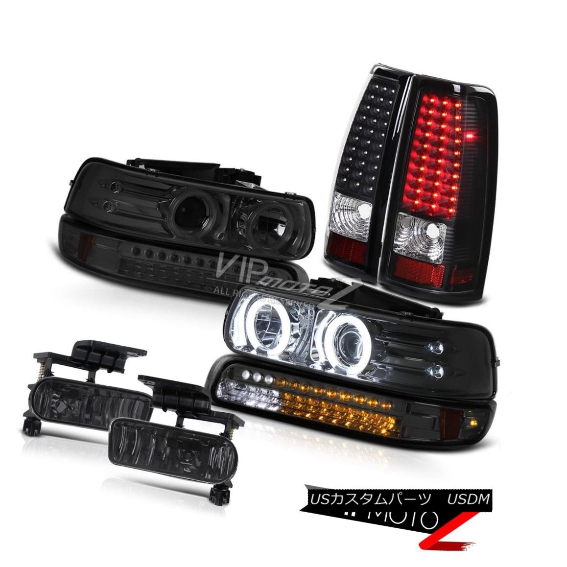 ヘッドライト 1999-2002 Chevy Silverado CCFL Angel Eye Smoke Headlight Bumper Fog LED Taillamp 1999-2002シボレーシルバラードCCFLエンジェルアイスモークヘッドライトバンパーフォグLEDタイルランプ 【並行輸入品】