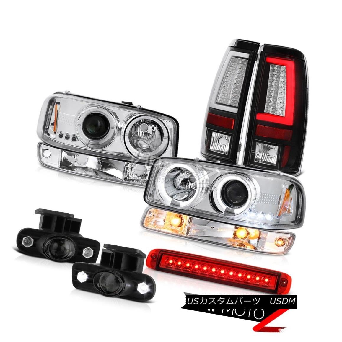 ヘッドライト 1999-2002 Sierra 6.6L Tail Lamps Red Roof Brake Light Bumper Lamp Fog Headlamps 1999-2002シエラ6.6Lテールランプレッドルーフブレーキライトバンパーランプフォグヘッドランプ 【並行輸入品】