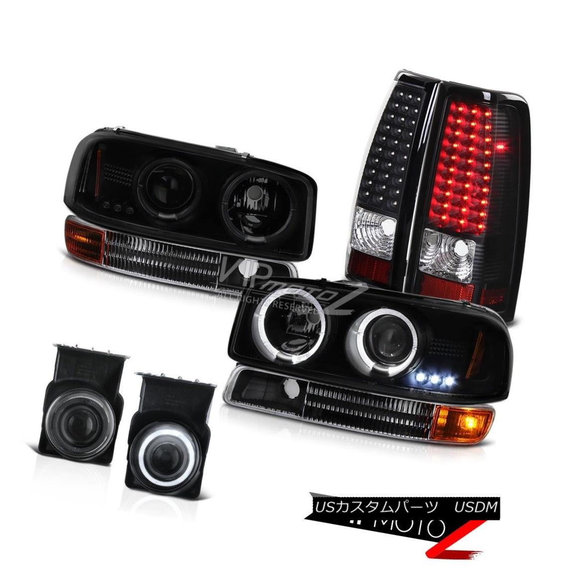 ヘッドライト 04-06 Sierra WT Halo Ring LED Headlights Parking Tail Light Projector Foglights 04-06シエラハローリング付きヘッドライトパーキングテールライトプロジェクターフォグライト 【並行輸入品】