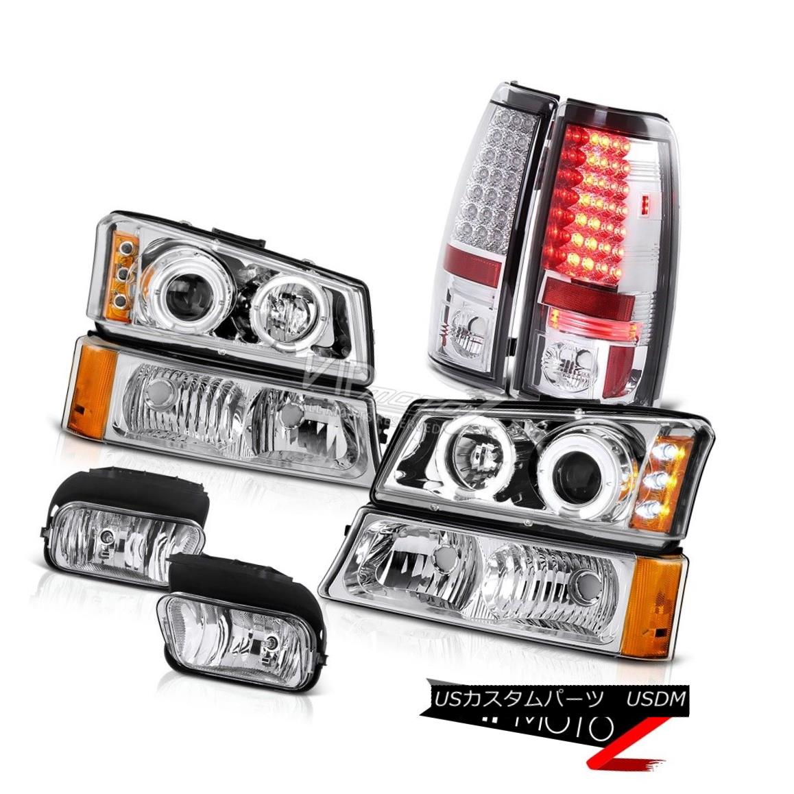 ヘッドライト Chrome Projector Headlamps Bumper LED Tail Lights Foglamp 03-06 Silverado 2500HD クロムプロジェクターヘッドランプバンパーLEDテールライトフォグライト03-06 Silverado 2500HD 【並行輸入品】