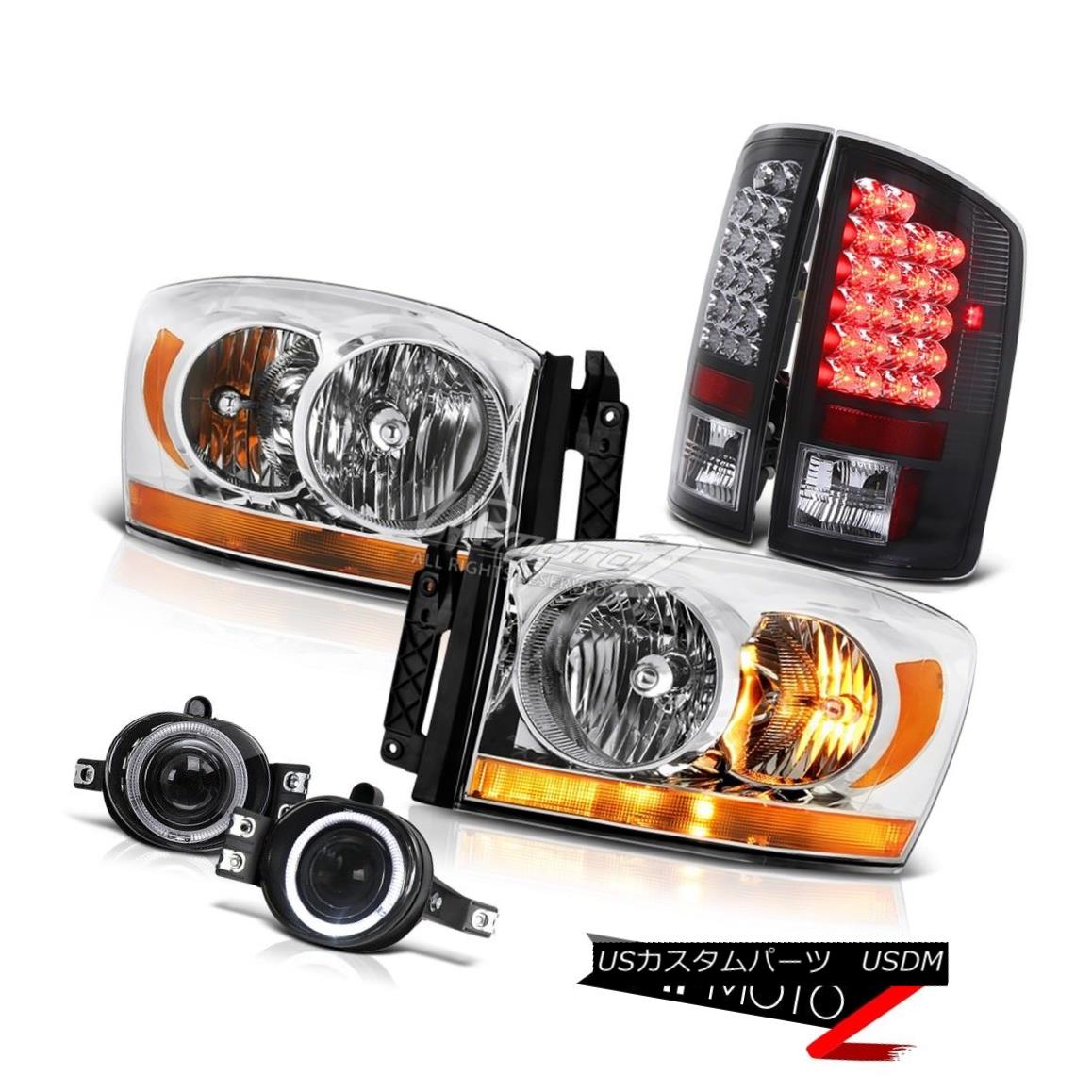 祝開店！大放出セール開催中 ヘッドライト 07-08 Dodge Ram 1500 Ws Clear Chrome Headlights  Foglamps Raven Black Taillights 07-08 Dodge Ram 1500  Wsクリアクロームヘッドライトフォグランプブラックレイルブラックテールライト - ライト・ランプ