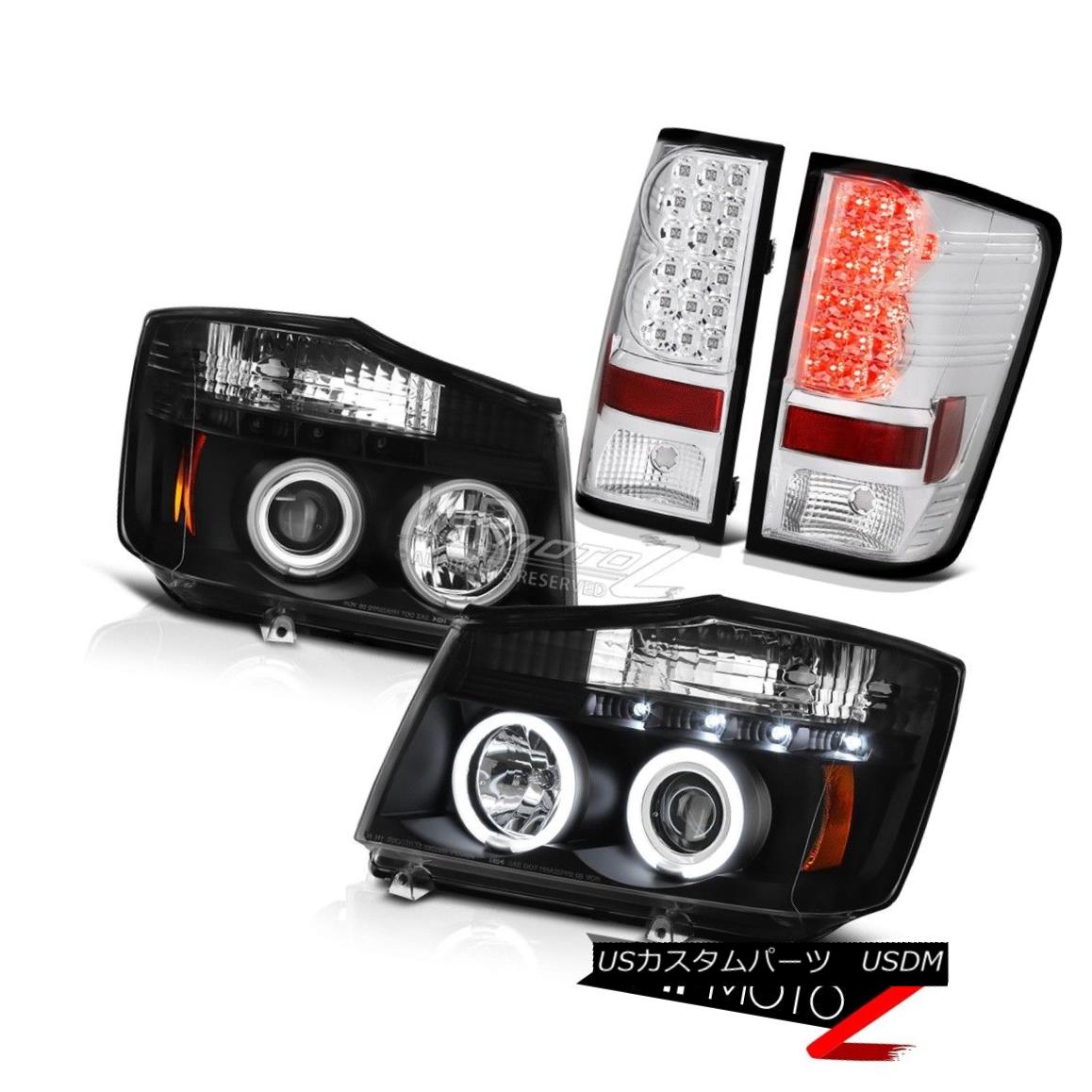 ヘッドライト For 2004-2015 Titan CCFL Halo Black Headlight Chrome \