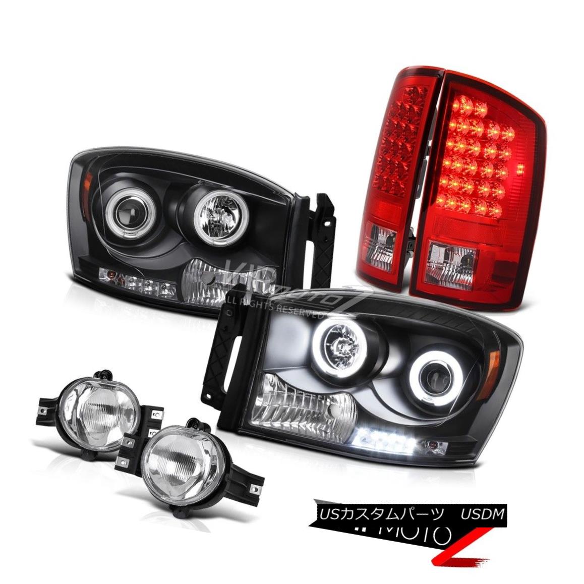 ヘッドライト 06 Dodge RAM CCFL Angel Eye Projector Headlamp+LED Tailalmp+OE Style Fog Lamp 06ドッジRAM CCFLエンジェルアイプロジェクターヘッドランプ+ LEDテールタンプ+ OEスタイルフォグランプ 【並行輸入品】