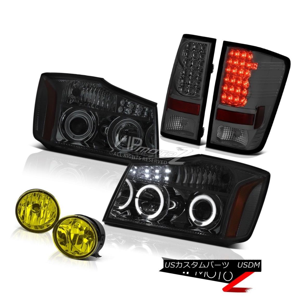 ヘッドライト For 2004-2015 Titan 4X4 Halo Smoke Headlights Bright LED Tail Light Driving Fog 2004年?2015年Titan 4X4 Halo Smokeヘッドライト明るいLEDテールライトドライビングフォグ 【並行輸入品】