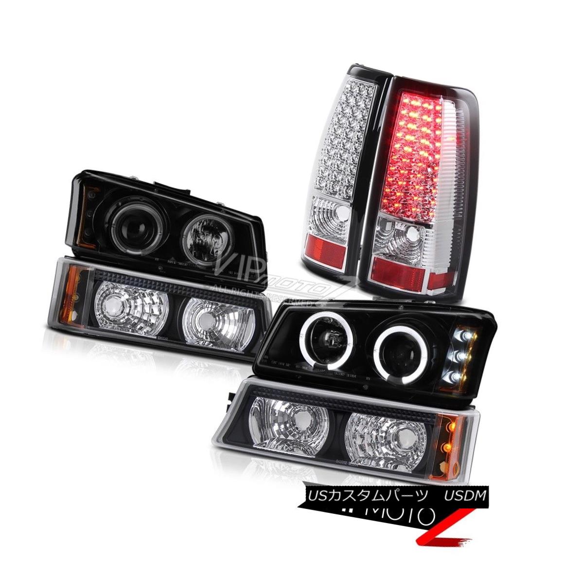 ヘッドライト Smoke Halo LED Head Lights Turn Signal Chrome Tail Lights 2003-2006 Silverado WT スモークハローLEDヘッドライトターンシグナルクロムテールライト2003-2006 Silverado WT 【並行輸入品】