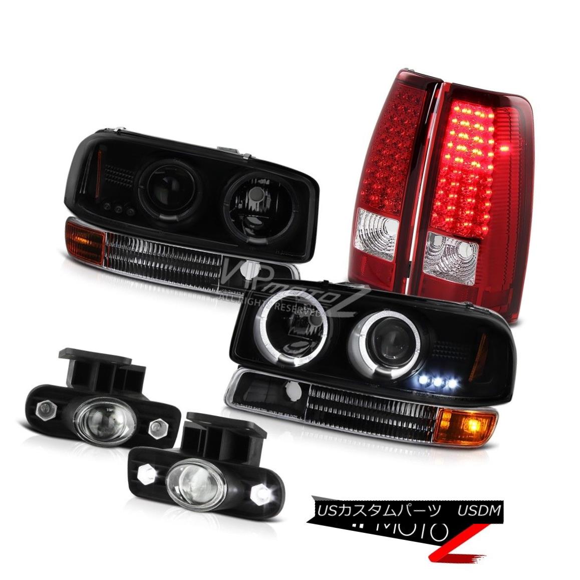 ヘッドライト 99-03 Sierra SL LED Daytime Headlights Red Brake Tail Lights Glass Projector Fog 99-03 Sierra SL LEDデイタイムヘッドライトレッドブレーキテールライトガラスプロジェクターフォグ 【並行輸入品】