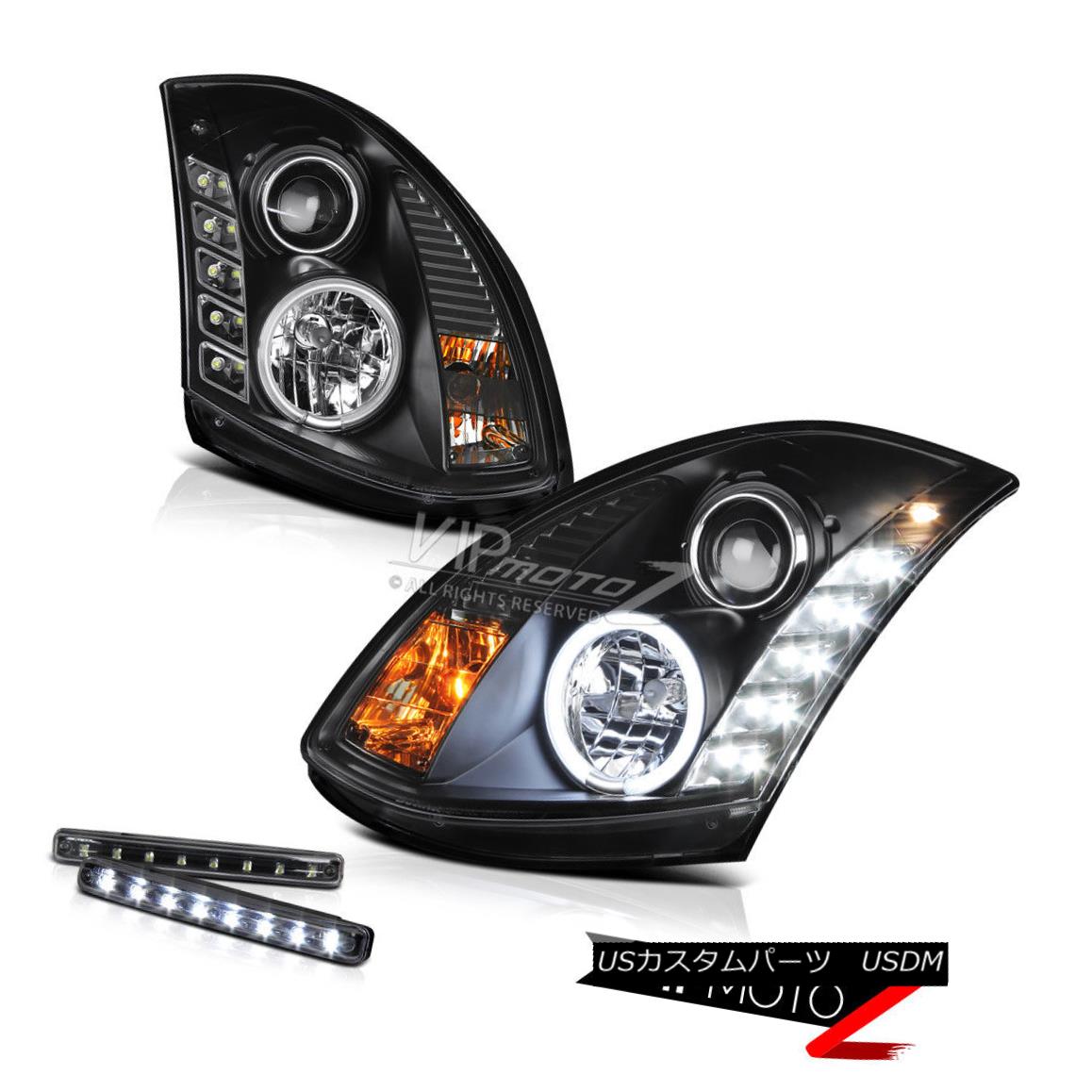 ヘッドライト For 03-07 G35 350GT SkyLine 2DR Coupe Black CCFL Halo Projector Xenon Headlight 03-07 G35 350GTスカイライン2DRクーペブラックCCFLハロープロジェクターキセノンヘッドライト 【並行輸入品】