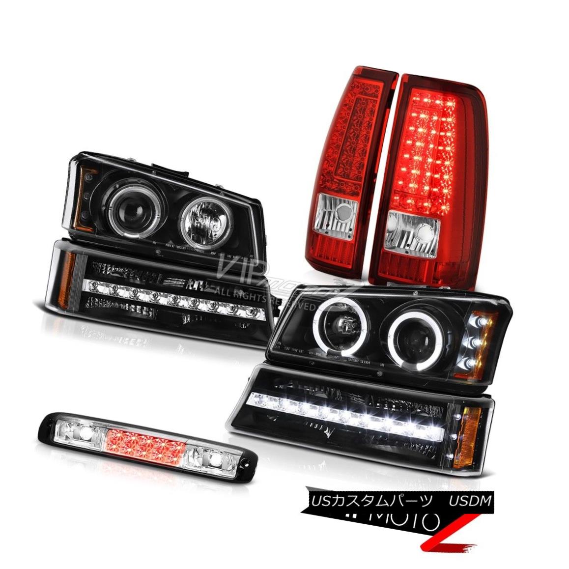 ヘッドライト 2003-2006 Silverado Euro Clear 3RD Brake Lamp Tail Lamps Black Signal Headlamps 2003-2006シルバラードユーロクリア3RDブレーキランプテールランプブラック信号ヘッドランプ 【並行輸入品】