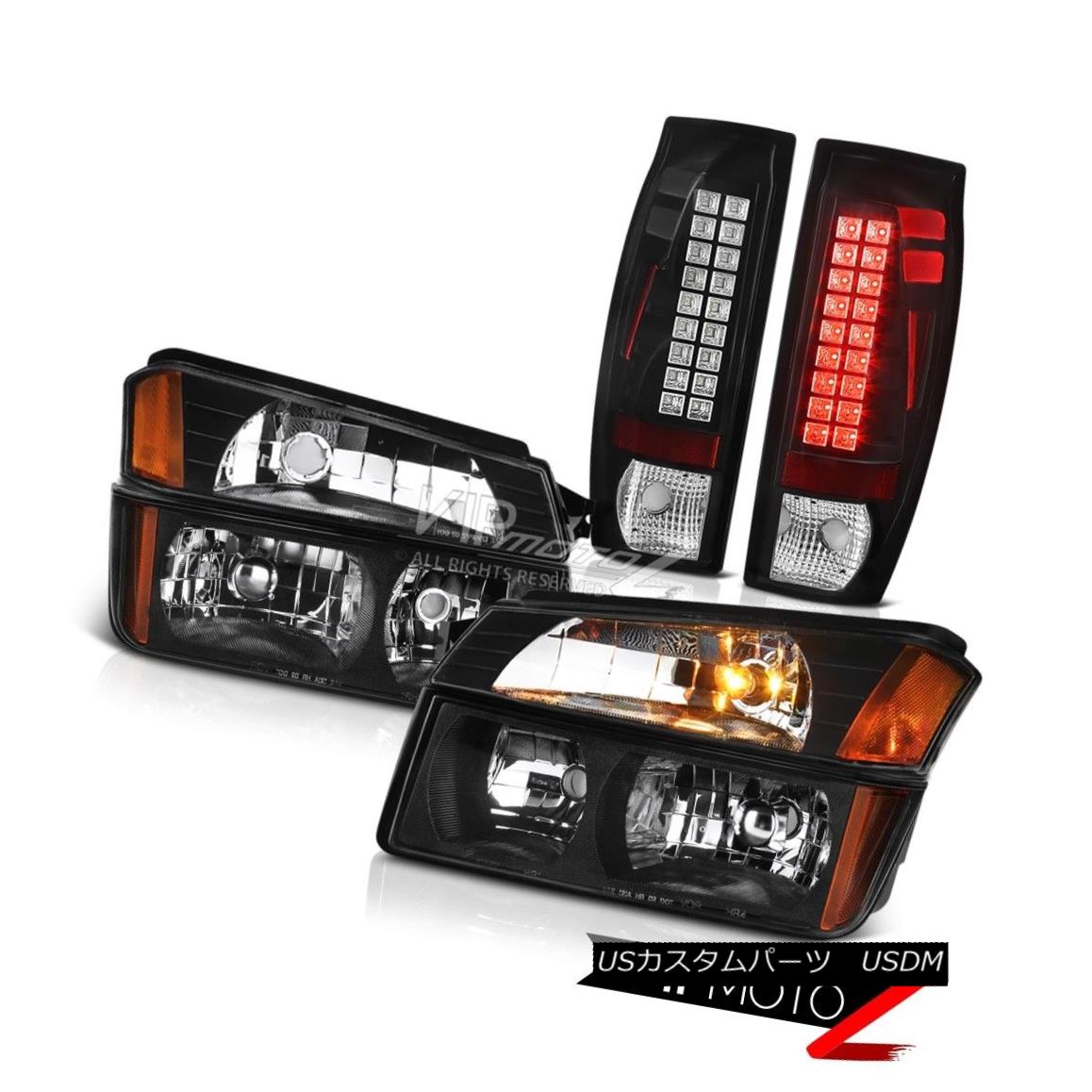 ヘッドライト 2002-2006 Chevy Avalanche [BODY CLADDING] Black LED Tail Light Bumper Headlights 2002-2006シボレーアバランチェ[ボディクラッド]ブラックLEDテールライトバンパーヘッドライト 【並行輸入品】