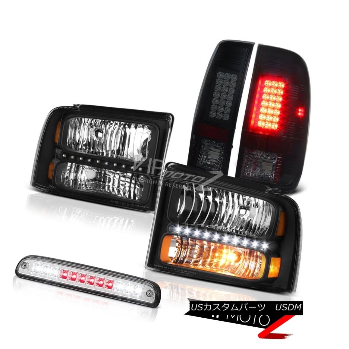 ヘッドライト 2005-2007 F350 King Ranch Clear/Black Headlights Sinister Black LED Tail Lights 2005-2007 F350キングランチクリア/ブラックヘッドライト不快なブラックLEDテールライト 【並行輸入品】