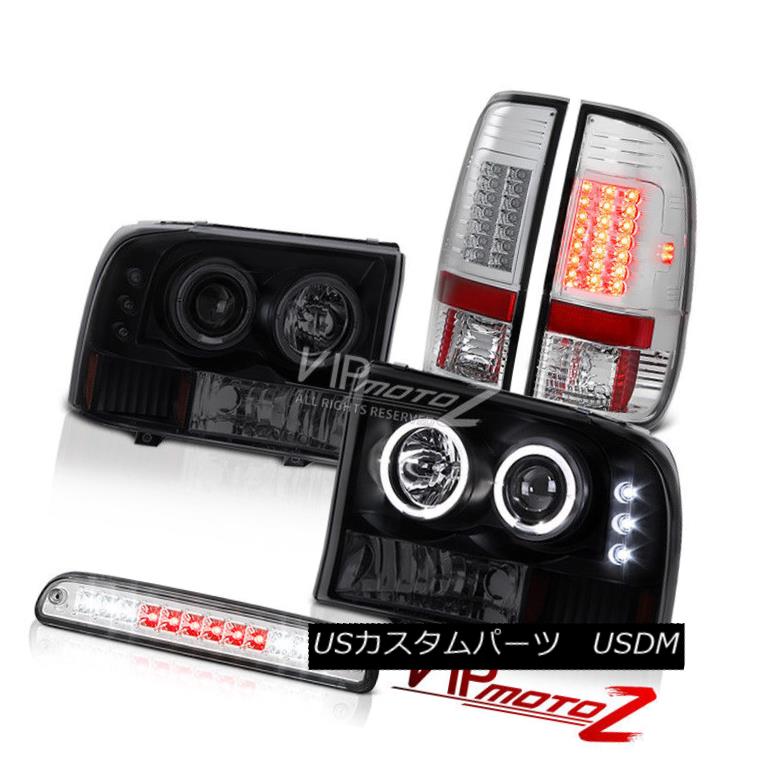 ヘッドライト Smoke Halo Headlights High Brake Cargo LED Chrome Tail Lamps 1999-2004 F350 XLT スモークハローヘッドライトハイブレーキカーゴLEDクロームテールランプ1999-2004 F350 XLT 【並行輸入品】