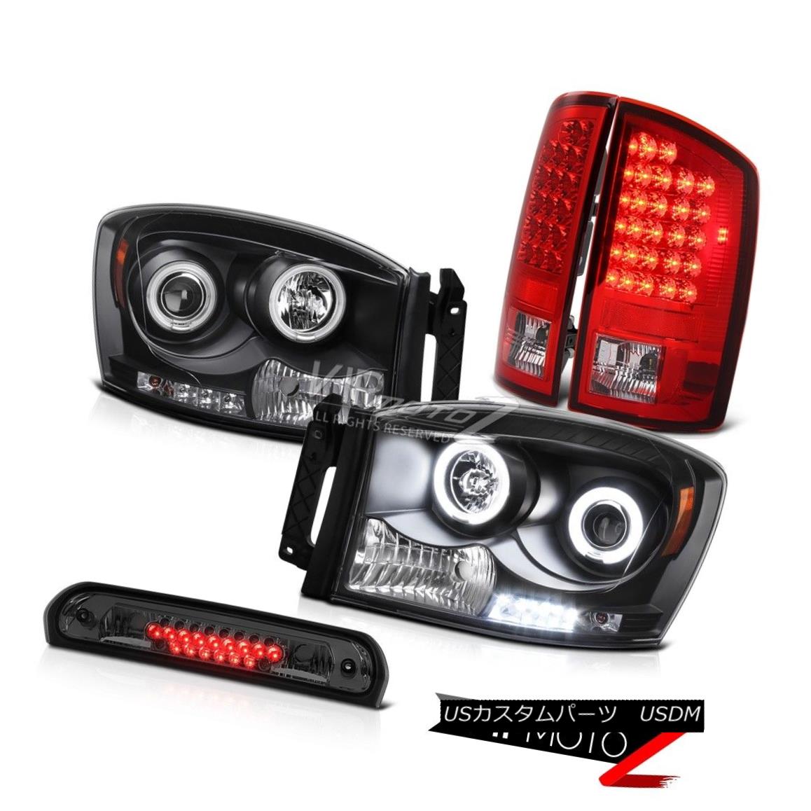 ヘッドライト 2006 Dodge Ram 2500 Black CCFL Halo Headlight LED Tail Light Assembly High Brake 2006年ダッジラム2500ブラックCCFLハローヘッドライトLEDテールライトアセンブリハイブレーキ 【並行輸入品】