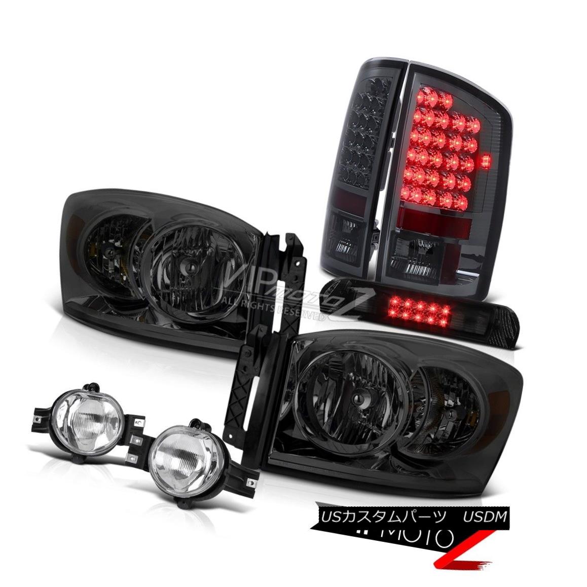 ヘッドライト Dark Smoke Headlamps Parking Tail Lights Fog High Brake Cargo LED 07 08 Ram SLT ダークスモークヘッドランプパーキングテールライトフォグハイブレーキカーゴLED 07 08 Ram SLT 【並行輸入品】