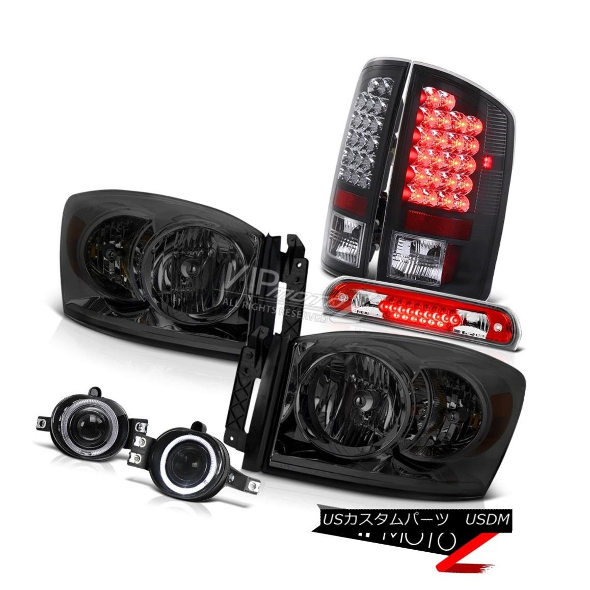 ヘッドライト 07 08 Ram Hemi Diamond Cut Headlights Black LED Tail Light Foglights High Brake 07 08 Ram HemiダイヤモンドカットヘッドライトブラックLEDテールライトフォグライトハイブレーキ 【並行輸入品】