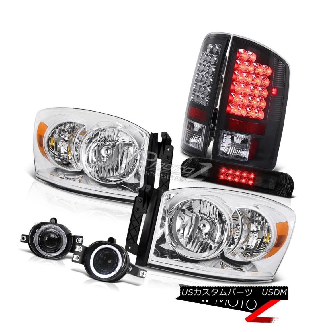 ヘッドライト Pair Clear Headlights SMD Tail Lights Chrome Fog Roof LED 07 08 Ram Magnum V8 ペアクリアヘッドライトSMDテールライトクロームフォグルーフLED 07 08ラムマグナムV8 【並行輸入品】