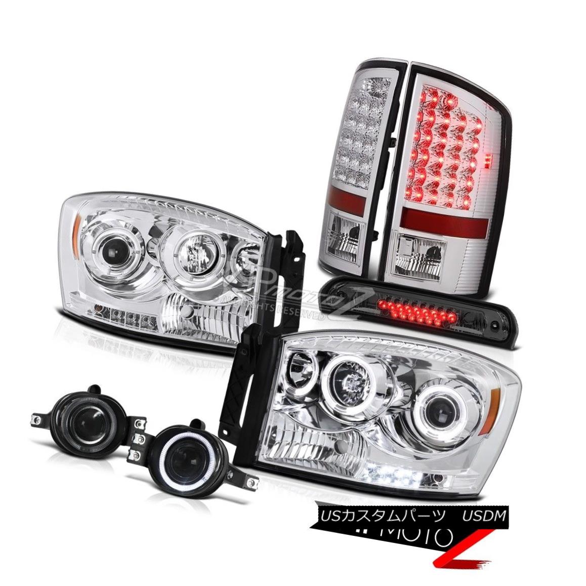 ヘッドライト 07 08 Ram Halo Projector Headlights Clear LED Tail Lights Foglamps High Stop 07 08ラムハロープロジェクターヘッドライトクリアLEDテールライトフォグランプハイストップ 【並行輸入品】