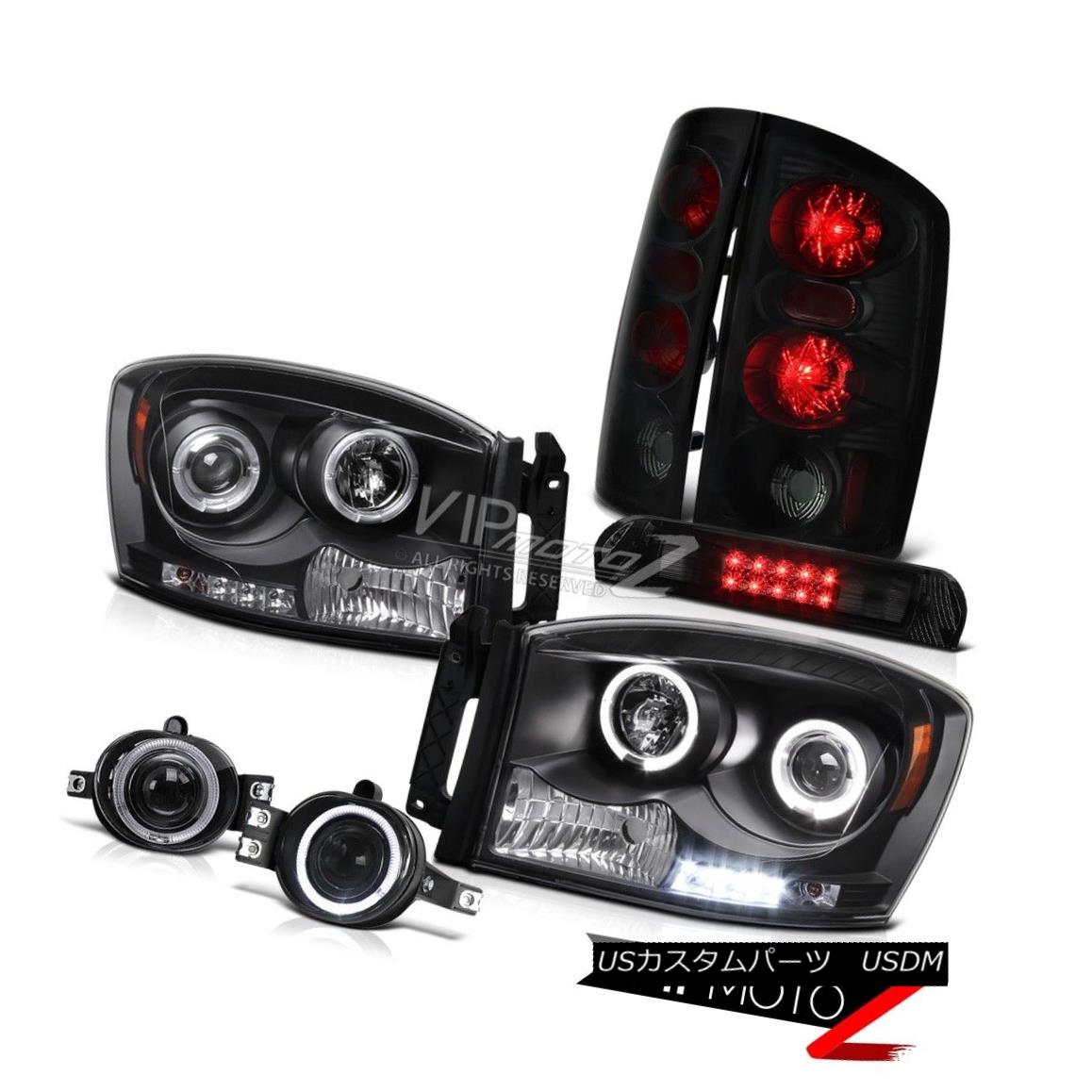 ヘッドライト Halo Rim LED Headlights Rear Brake Tail Lights Euro Fog 2006 Dodge Ram Magnum V8 Halo Rim LEDヘッドライトリアブレーキテールライトEuro Fog 2006 Dodge Ram Magnum V8 【並行輸入品】