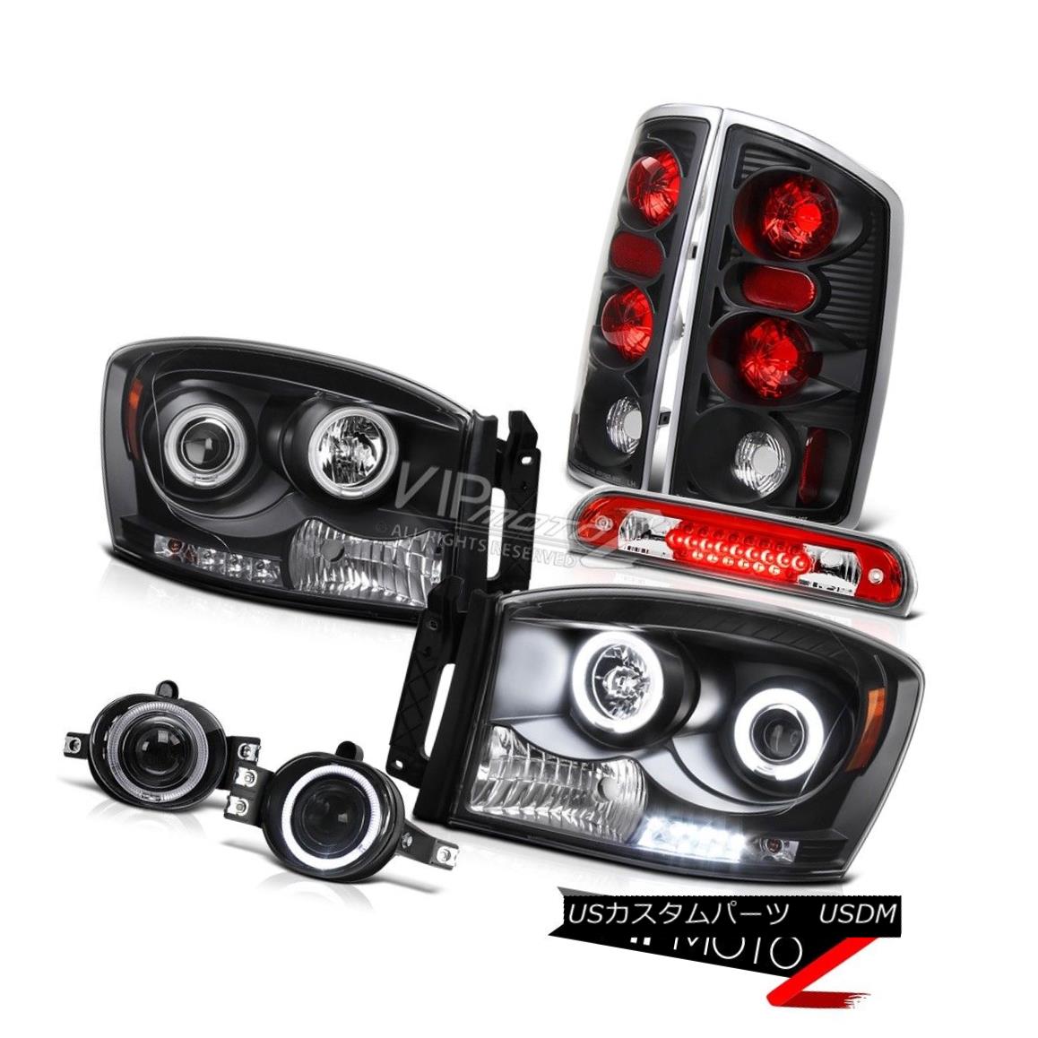 ヘッドライト Black CCFL Headlights Rear Brake Lamps Fog Roof LED Red 2006 Dodge Ram Hemi ブラックCCFLヘッドライトリアブレーキランプフォグルーフLEDレッド2006ドッジラムヘミ 【並行輸入品】