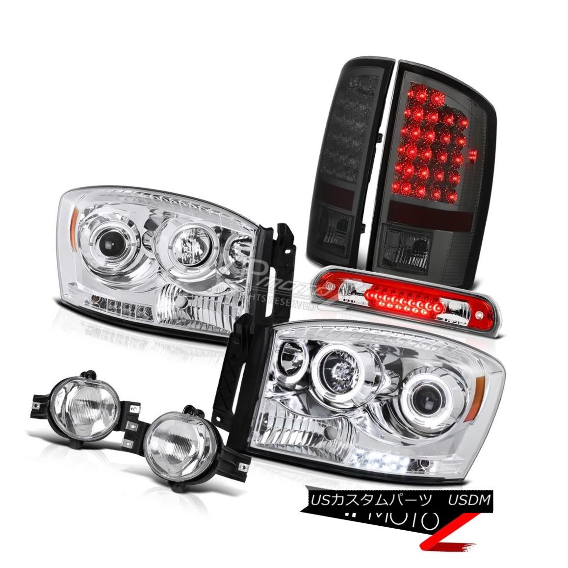 21最新のスタイル ライト ランプ ヘッドライト 07 08ラムデュアルヘイローヘッドライトスモークledタイルランプフォグライトハイブレーキキャロ Cargo Brake High Foglight Taillamp Led Smoked Headlights Halo Dual Ram 07 08 Www Dgb Gov Bf