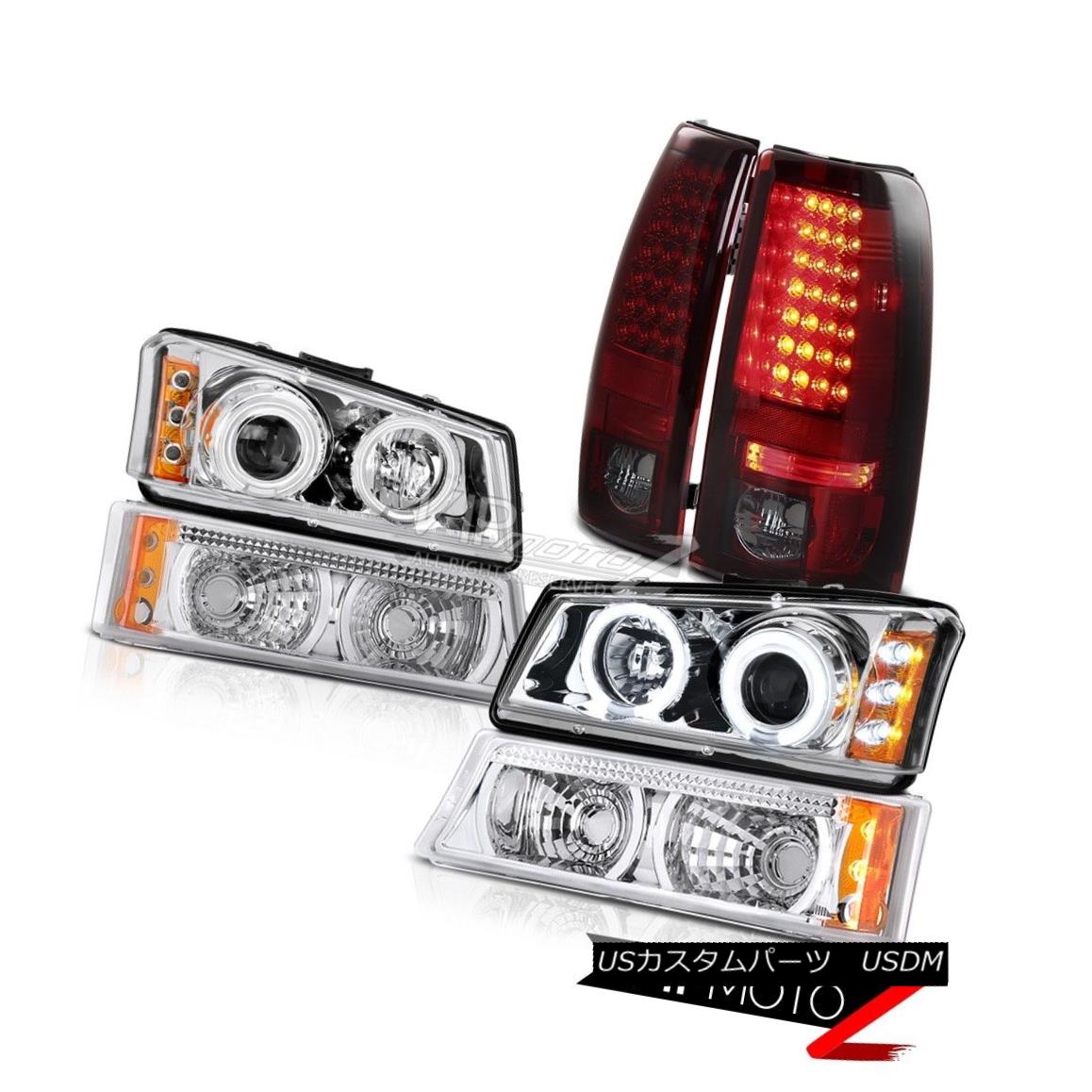 メーカー包装済 ライト ランプ ヘッドライト 03 06 Silverado Lt Fluorescence Halo Headlights Parking Burgundy Led Tail Lights 03 06 Silverado Lt Fluorescence Haloヘッドライト パーキングバーガンディーledテールライト Spmau Ac In