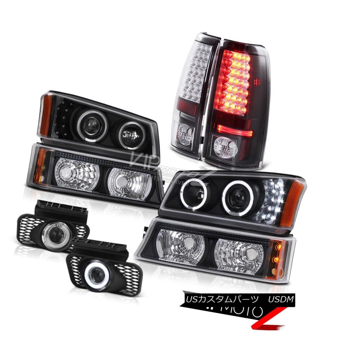 ヘッドライト Black Headlight Projector Crystal Bumper LED Tail Lights Foglamp 03-06 Silverado ブラックヘッドライトプロジェクタークリスタルバンパーLEDテールライトFoglamp 03-06 Silverado 【並行輸入品】