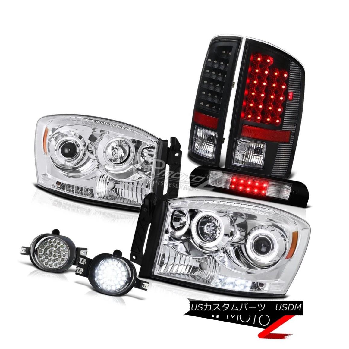 ヘッドライト 2007-2008 Dodge Ram 3500 Halo LED Headlight Black Taillight Foglights Roof Brake 2007-2008 Dodge Ram 3500 Halo LEDヘッドライトブラックテールライトフォグライトルーフブレーキ 【並行輸入品】