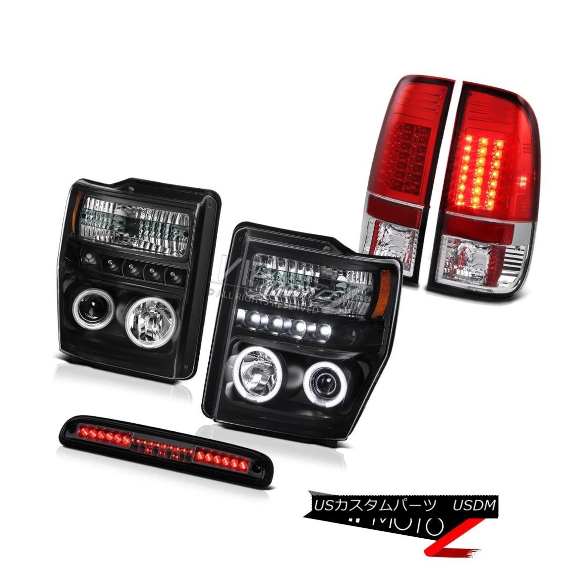 ヘッドライト Black CCFL Angel Eye Headlight LED Tail Lights Roof Stop Tint 08 09 10 F250 6.8L ブラックCCFLエンジェルアイヘッドライトLEDテールライトルーフストップチント08 09 10 F250 6.8L 【並行輸入品】