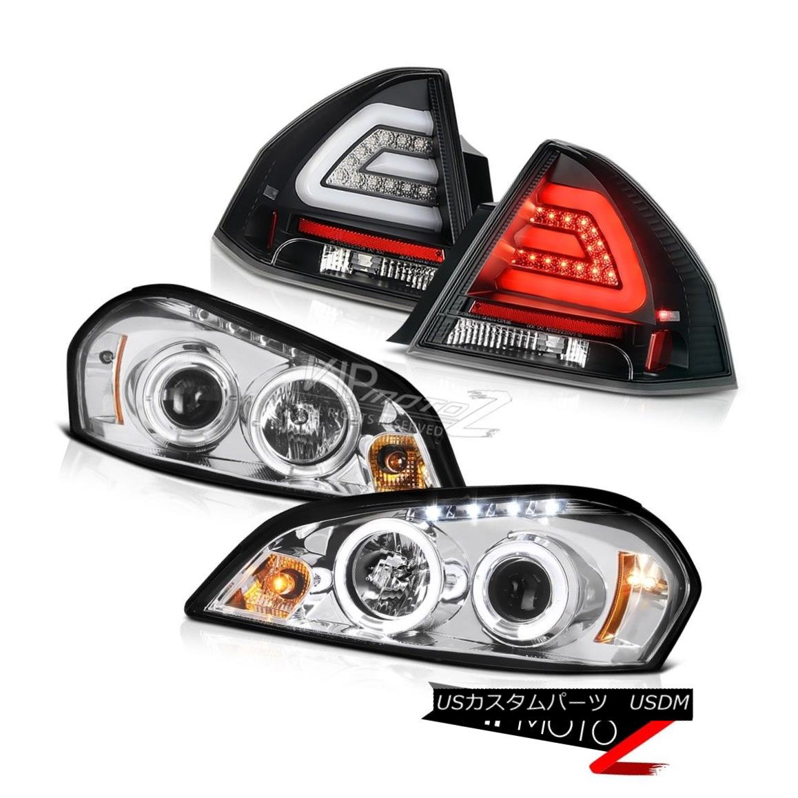 ヘッドライト 2006-2013 Chevy Impala LTZ Euro Angel Eye Headlights Black LED Signal Tail Ligth 2006-2013シボレーインパラLTZユーロエンジェルアイヘッドライトブラックLEDシグナルテールライト 【並行輸入品】