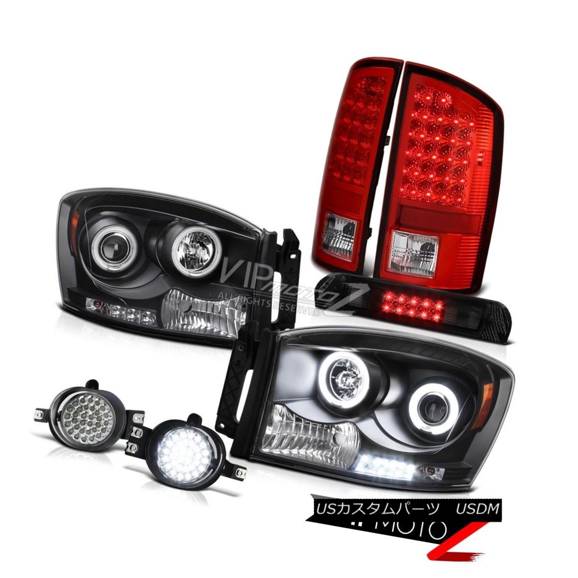 ヘッドライト Brightest CCFL Halo Headlights Red Tail Lights Fog Roof Stop LED 07 08 Dodge Ram 最も明るいCCFLハローヘッドライトレッドテールライトフォックスルーフストップLED 07 08 Dodge Ram 【並行輸入品】