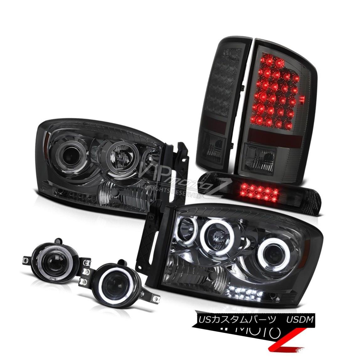ヘッドライト Projector Halo DRL Headlights Smoke LED Brake Lamps Fog Tinted 3rd 07 08 Ram WS プロジェクターHalo DRLヘッドライトスモークLEDブレーキランプFog Tinted 3rd 07 08 Ram WS 【並行輸入品】