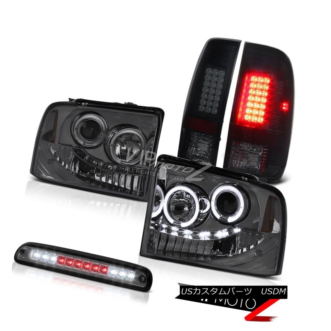 ヘッドライト Halo Rim Headlights Sinister Black LED Tail Lights High Stop 05 06 07 F350 6.0L ハローリムヘッドライト不審な黒LEDテールライトハイストップ05 06 07 F350 6.0L 【並行輸入品】