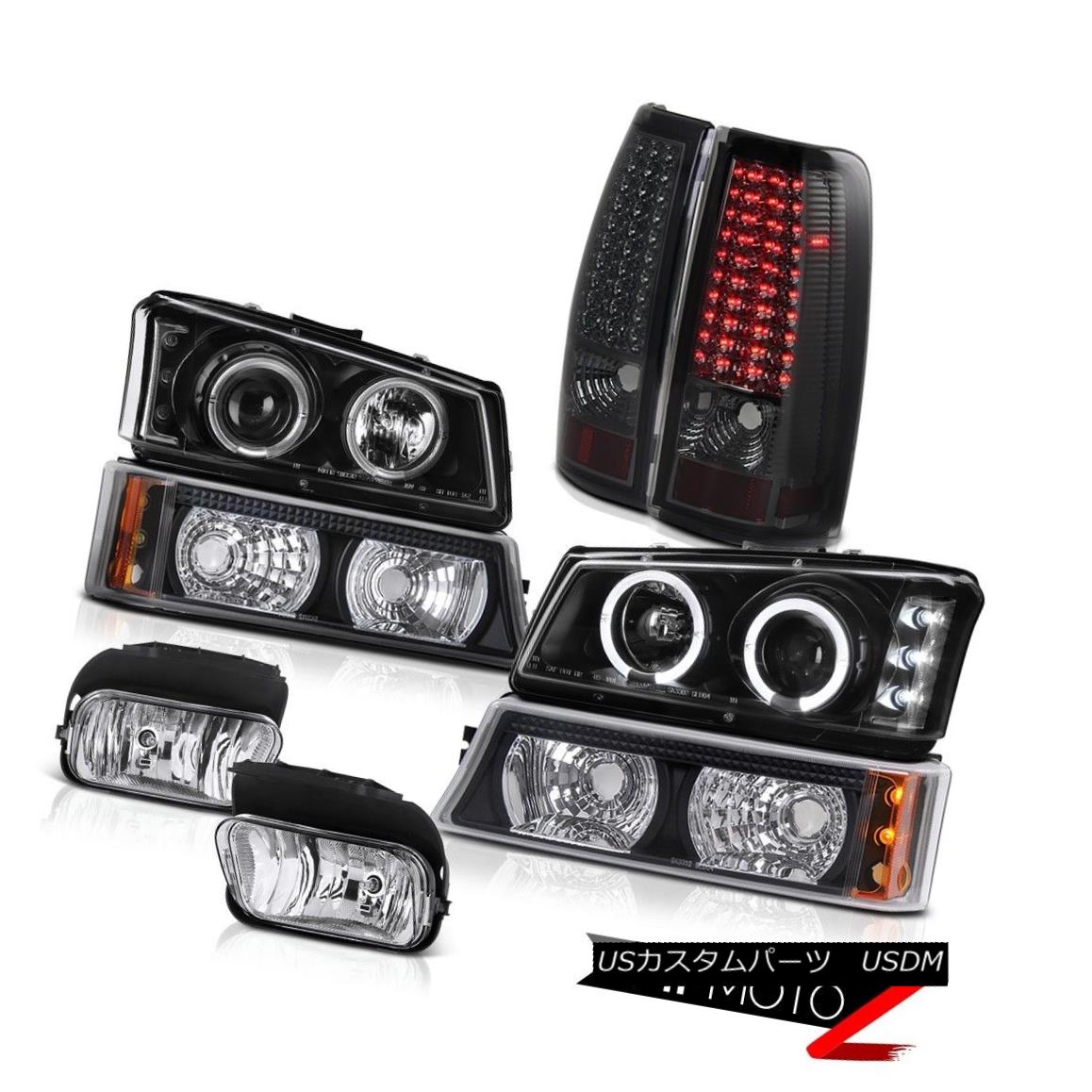 ヘッドライト 2003-2006 Silverado Angel Projector Black Turn Smoke Tail Light Bumper Foglamp 2003-2006シルバラードエンジェルプロジェクターブラックスモークテールライトバンパーフォグライト 【並行輸入品】