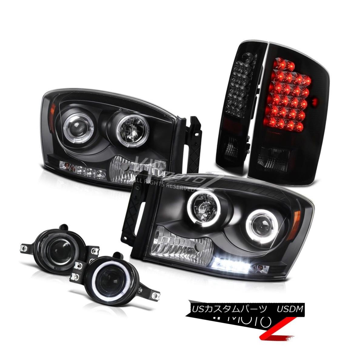 ヘッドライト Halo Headlight+LED Tail Lamps+Fog Light <Darkest Smoke>2007 2008 2009 Dodge Ram Haloヘッドライト+ LEDテールランプ+フォグライト＆Darkest Smoke＆gt; 2007 2008 2009 Dodge Ram 【並行輸入品】