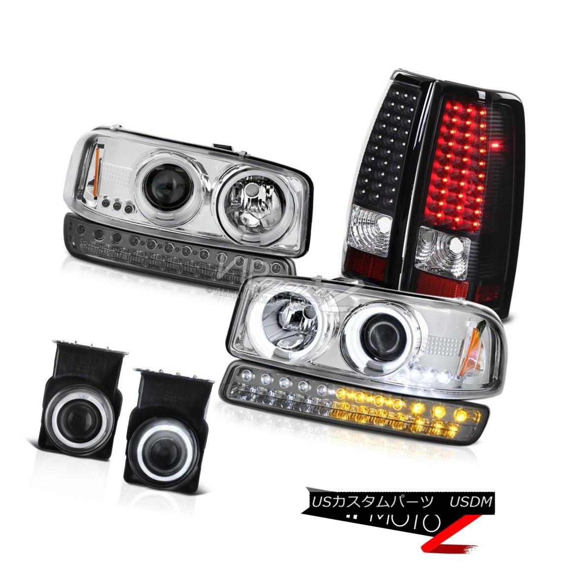 ヘッドライト 03-06 Sierra SLE Fog Lights Black Rear LED Brake Parking Light CCFL Headlamps 03-06シエラSLEフォグライトブラックリアLEDブレーキパーキングライトCCFLヘッドランプ 【並行輸入品】